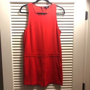 Orange-Red Romper with Open Back